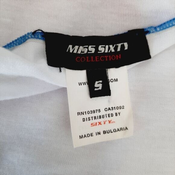 MISS SIXTY Italy Floral & Stripe Tank Top Scoop Neck Sz S Flawed - Picture 11 of 13